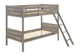 Ryder Twin Over Twin Bunk Bed Weathered Taupe side view