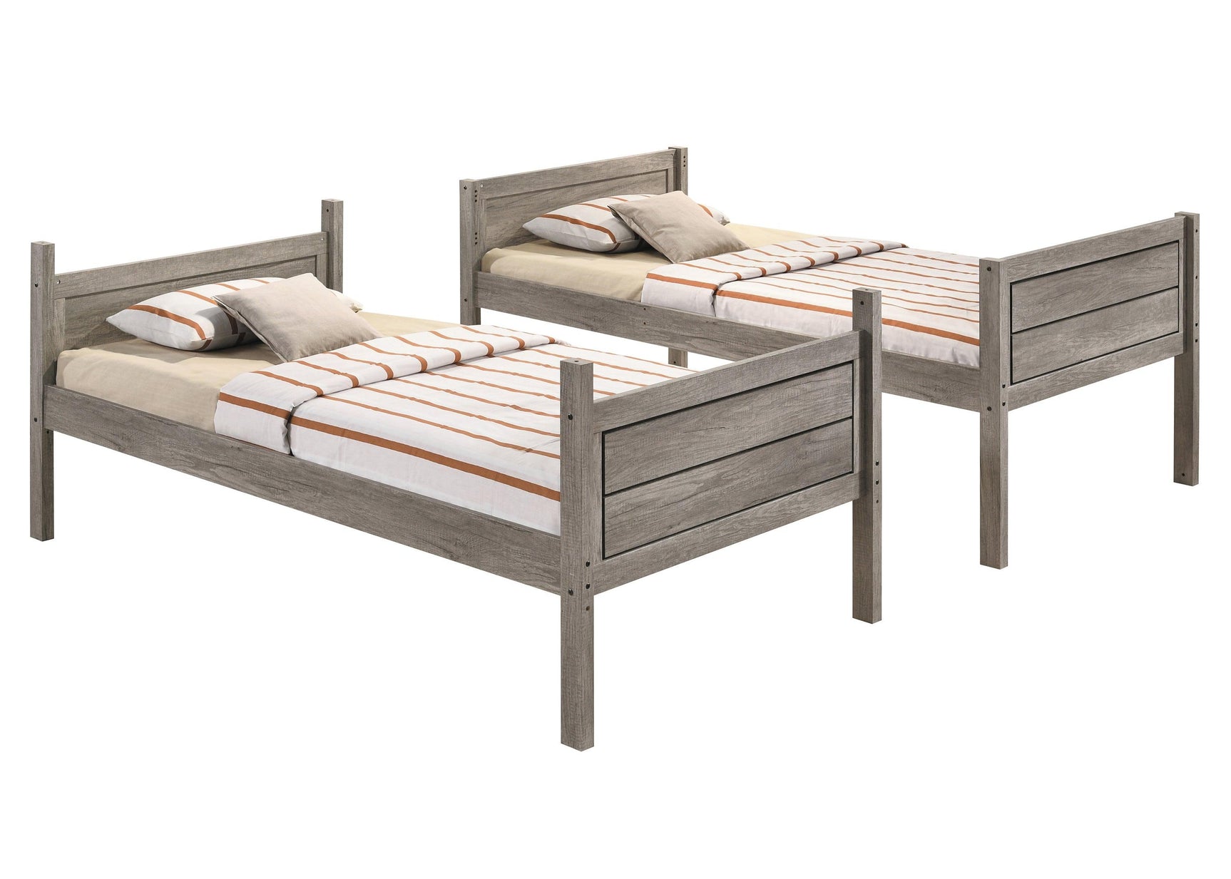 Ryder Twin Over Twin Bunk Bed Weathered Taupe ladder detail