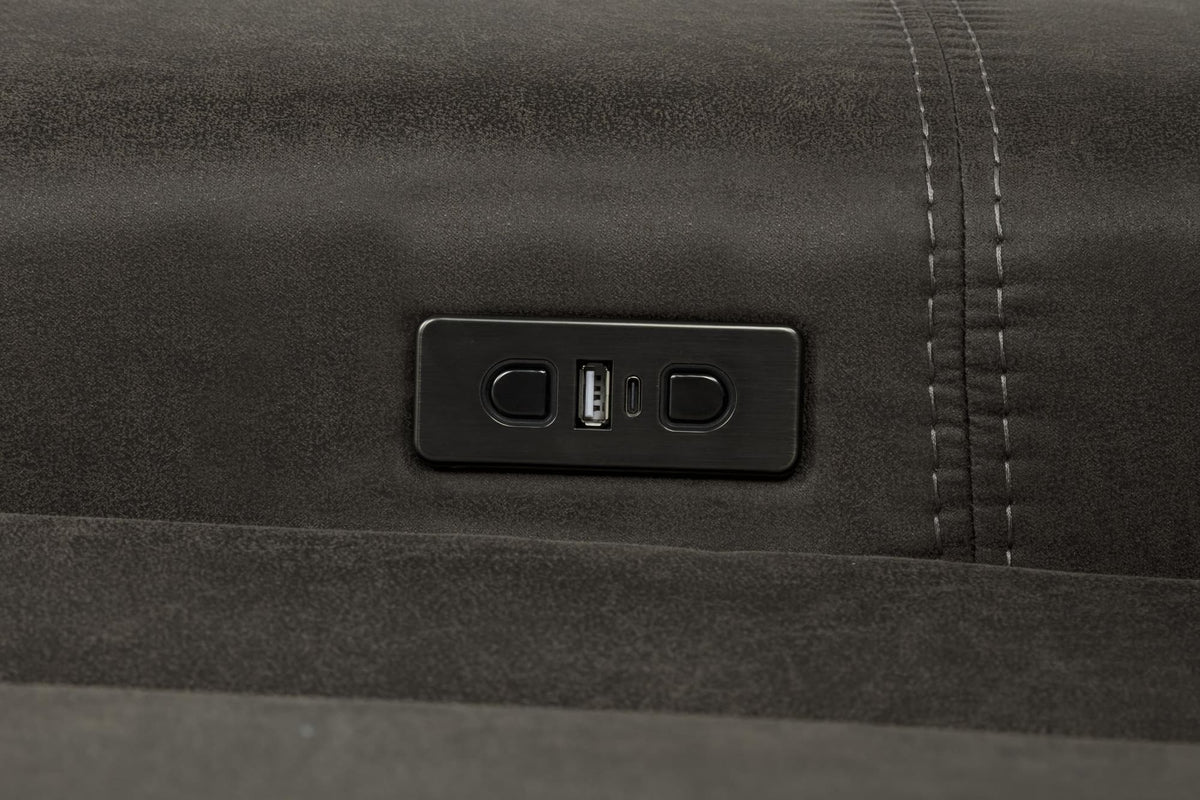 Marcell 3-Piece Transitional Power Reclining Sofa with USB Charging Grey — product image 9