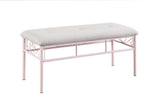 Side view of Massi Tufted Upholstered Bench powder pink