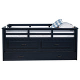 Trundle bed underneath main twin bed frame