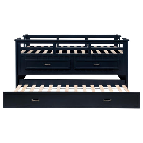 Top view of twin captain's bed with mattress support