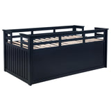 Carlsbad Wood Twin Captain's Bed in navy blue with trundle and drawers