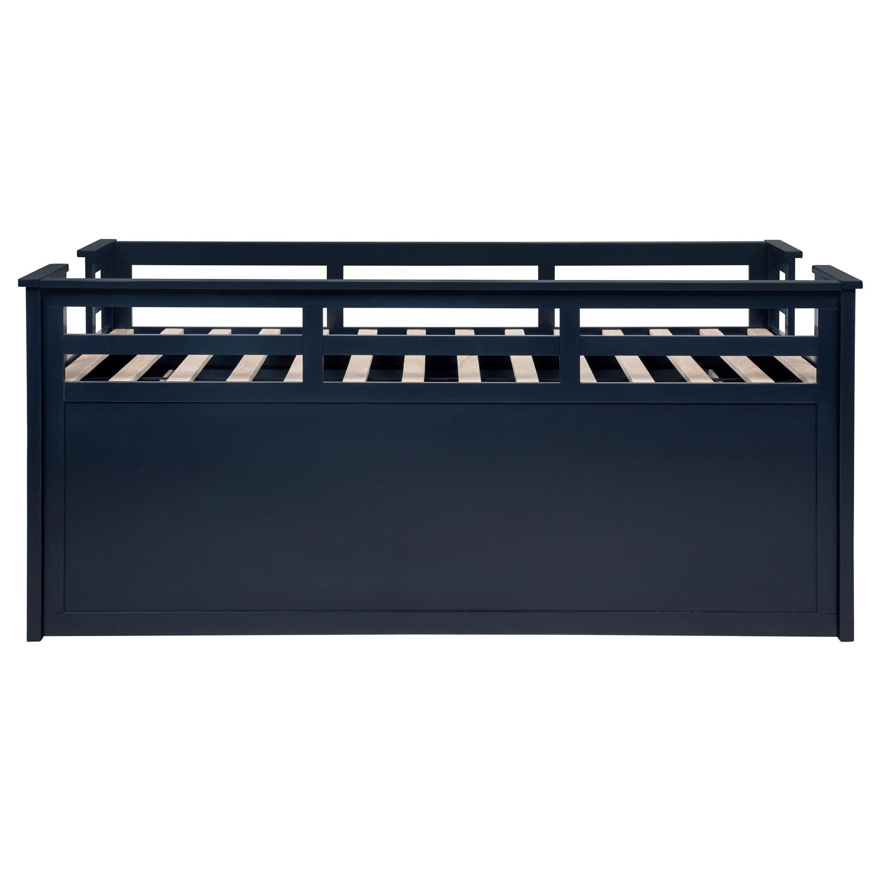 Carlsbad Wood Twin Captain's Bed in navy blue with trundle and drawers