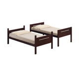 Littleton Twin Over Twin Bunk Bed Espresso - full view in a room setting