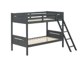 Close-up of angled ladder and top guardrail on Littleton Bunk Bed