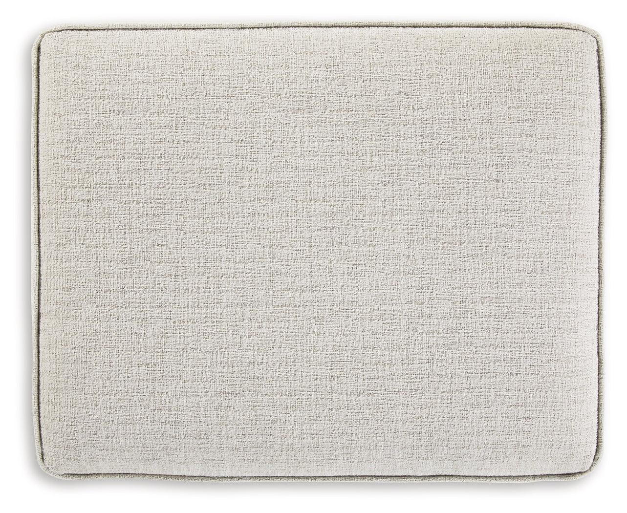 Cashton Snow Chenille Ottoman - Ella Furniture
