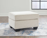 Cashton Snow Chenille Ottoman - Ella Furniture