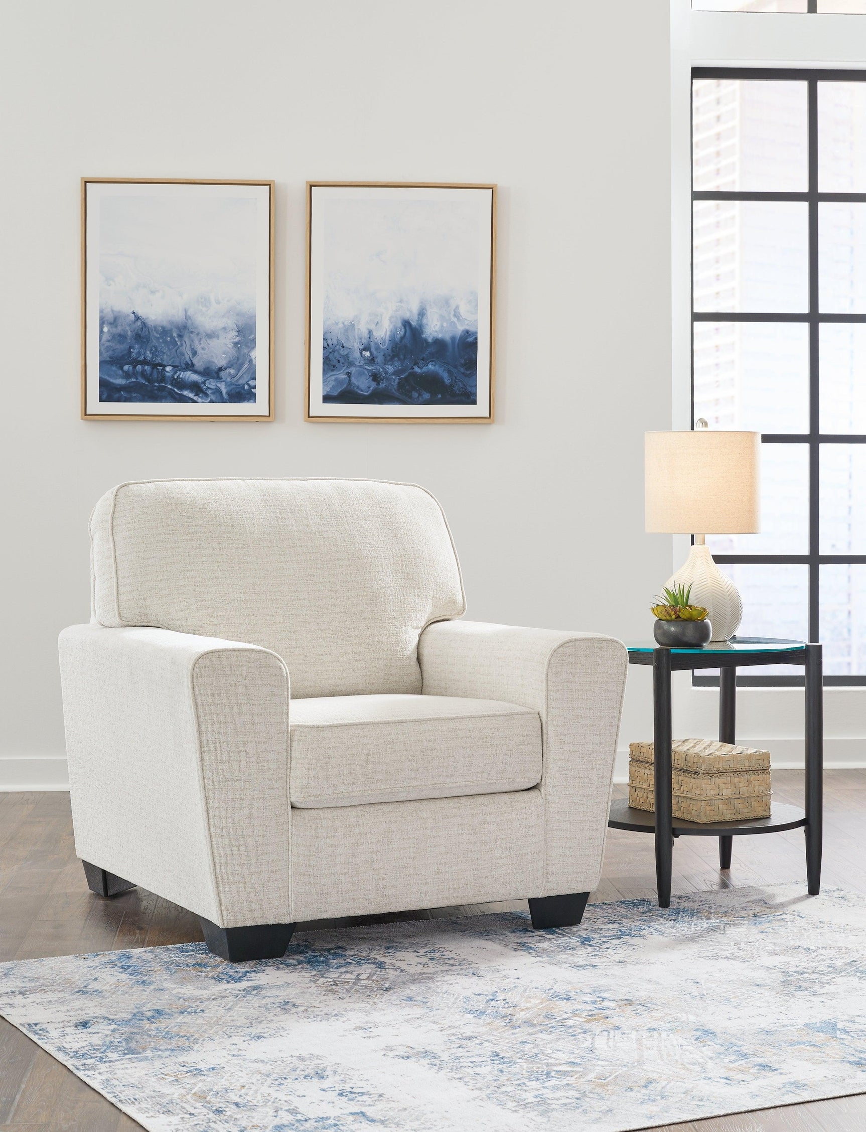 Cashton Snow Chenille Chair - Ella Furniture