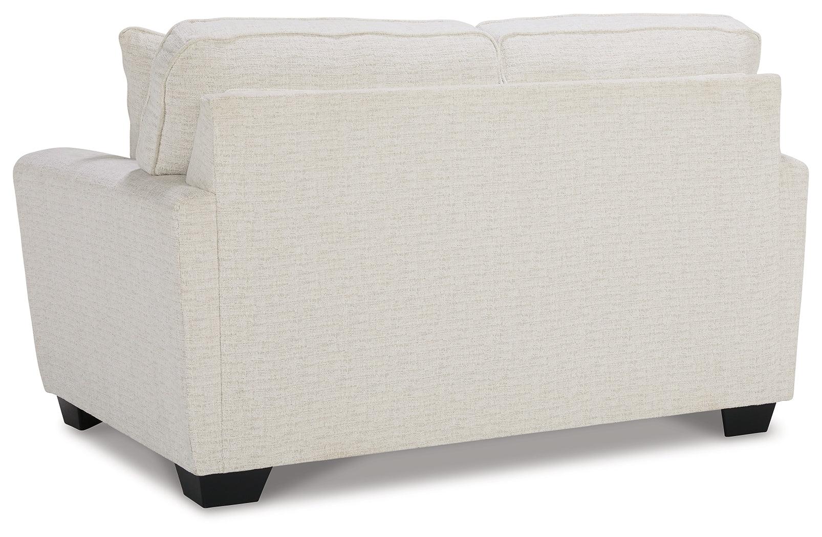 Cashton Snow Chenille Loveseat - Ella Furniture