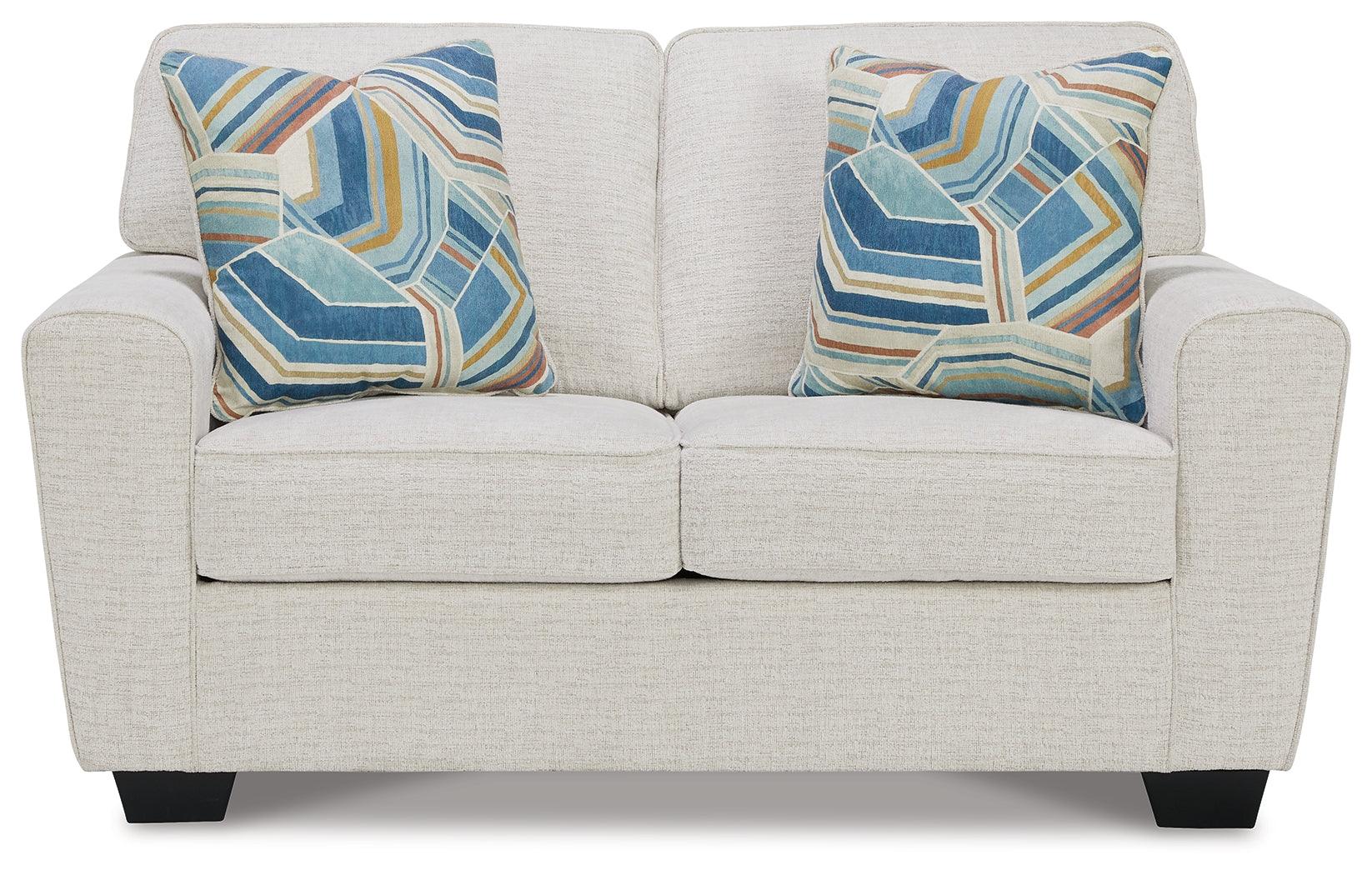Cashton Snow Chenille Loveseat - Ella Furniture