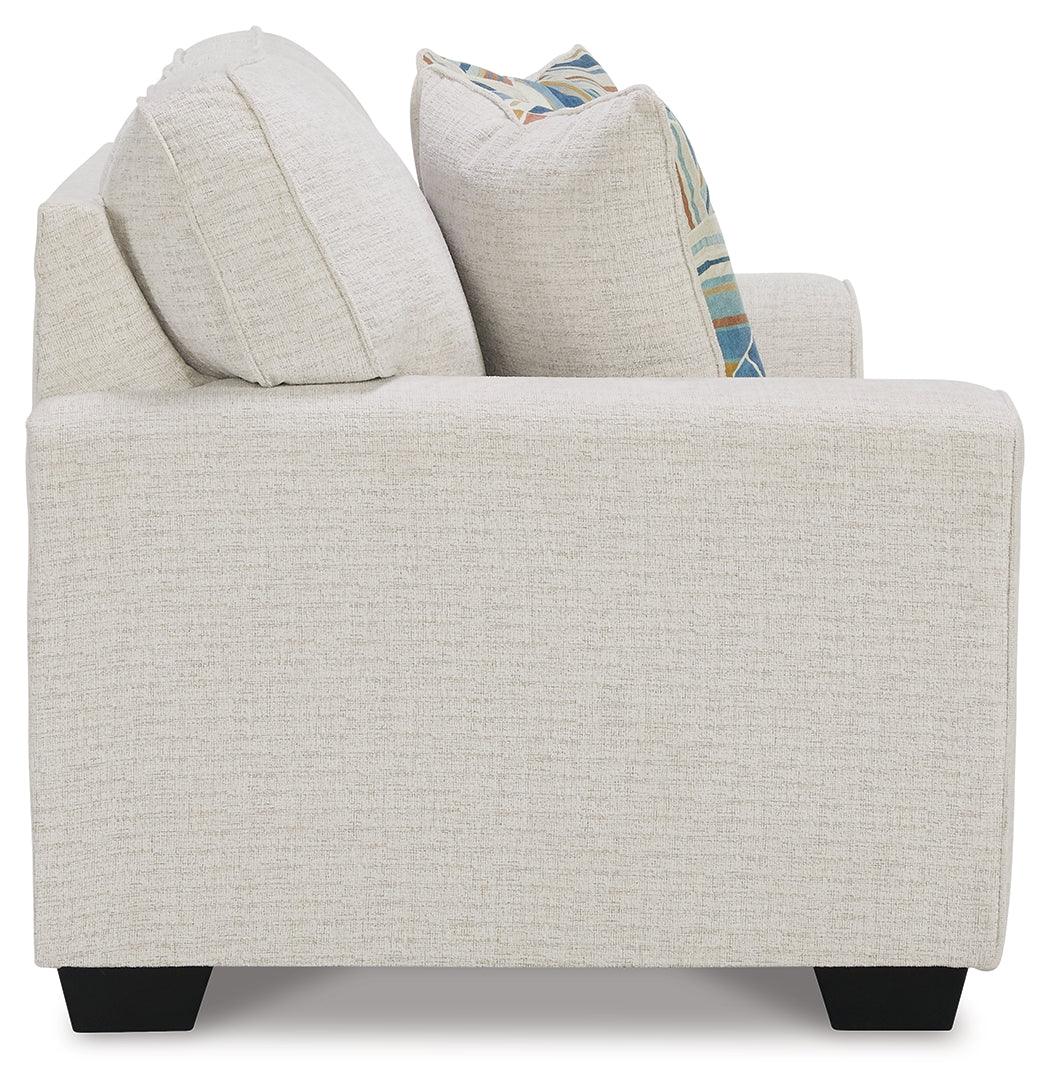 Cashton Snow Chenille Loveseat - Ella Furniture