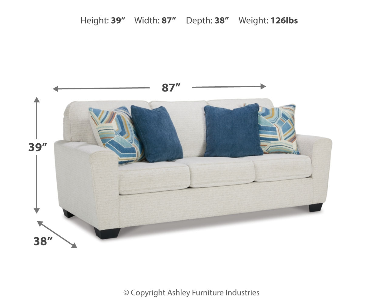 Cashton Snow Sofa, Loveseat, Chair and Ottoman