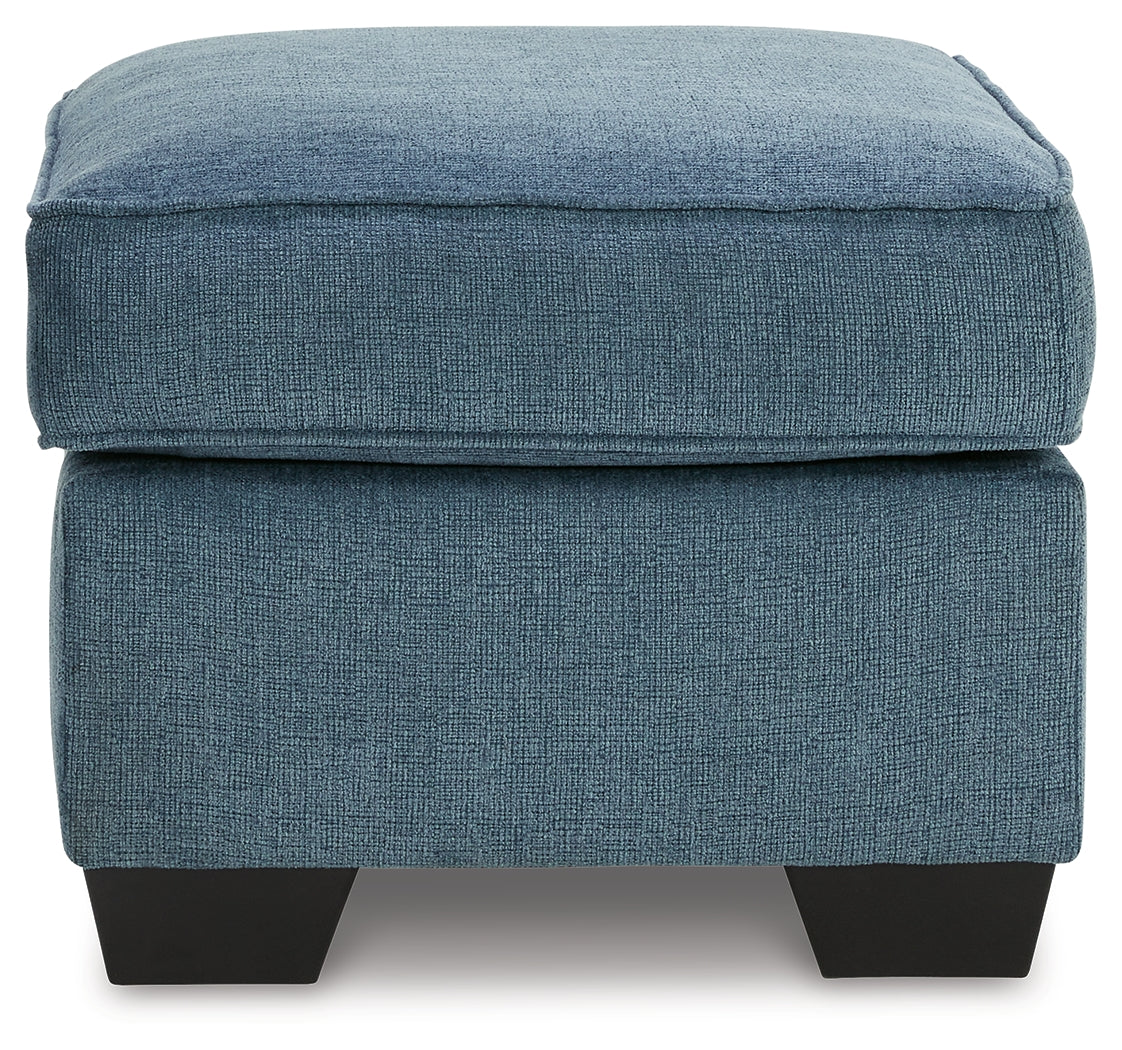 Cashton Blue Sofa, Loveseat, Chair and Ottoman