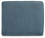 Cashton Blue Chenille Ottoman - Ella Furniture