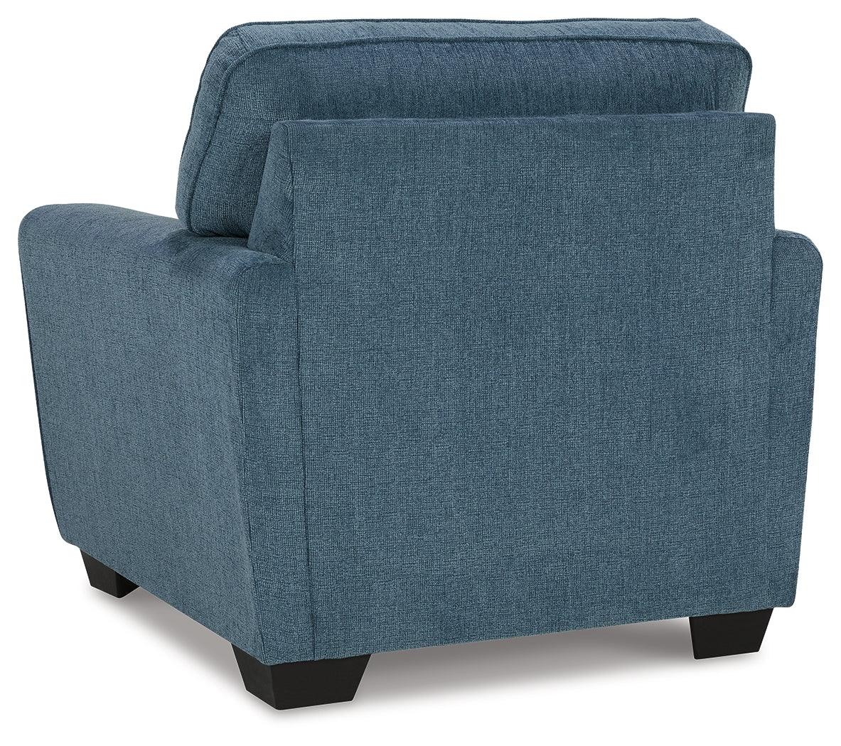 Cashton Blue Chenille Chair - Ella Furniture