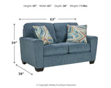 Cashton Blue Sofa, Loveseat, Chair and Ottoman
