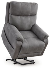Next-Gen Durapella Slate Microfiber Power Lift Recliner angled view