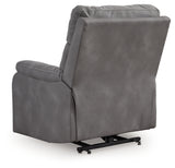 Next-Gen Durapella Slate Microfiber Power Lift Recliner back view