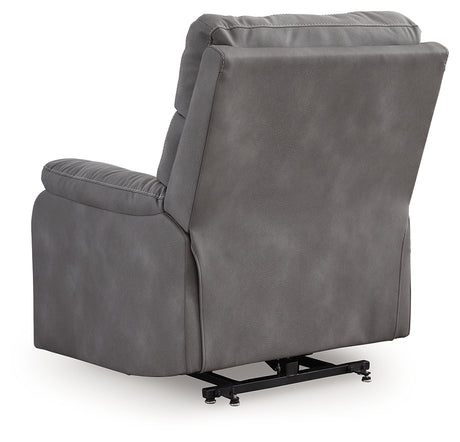 Next-Gen Durapella Slate Microfiber Power Lift Recliner back view