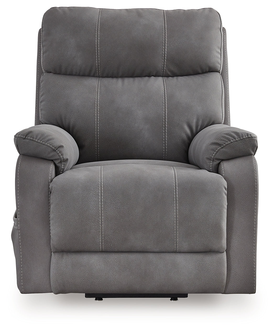 Next-Gen Durapella Slate Microfiber Power Lift Recliner reclining position