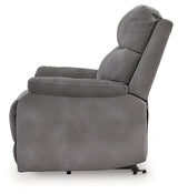 Next-Gen Durapella Slate Microfiber Power Lift Recliner alternative side angle