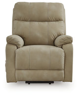 Next-Gen Durapella Sand Microfiber Power Lift Recliner reclined position