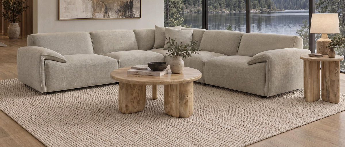 Crane 5-piece Modular Sectional Sofa Beige — product view