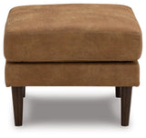 Telora Caramel Microfiber Ottoman side profile