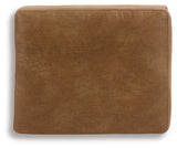 Telora Caramel Microfiber Ottoman top view