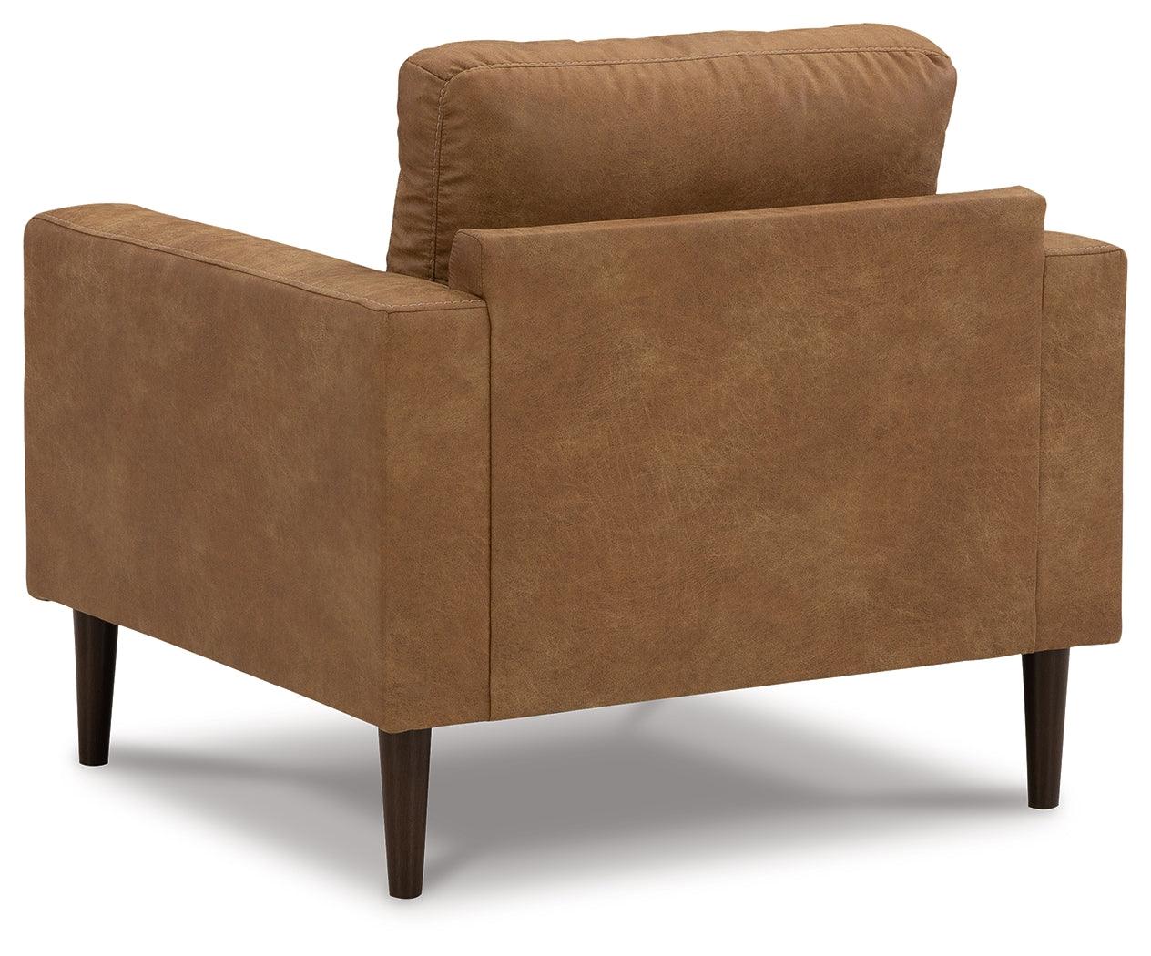 Telora Caramel Microfiber Chair back view