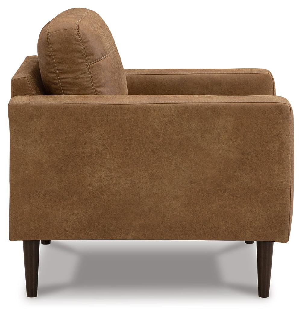Telora Caramel Microfiber Chair side profile
