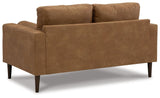 Telora Caramel Microfiber Loveseat back view