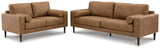 Detail of caramel upholstery on Telora furniture