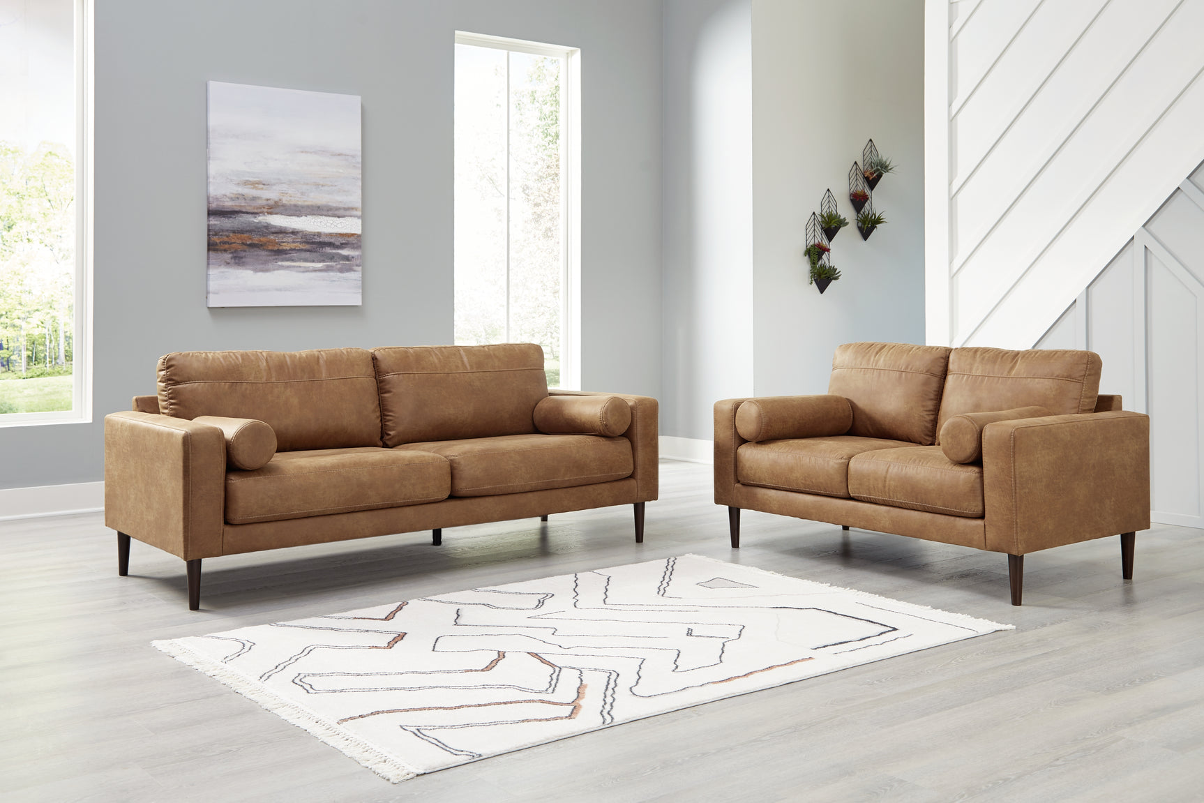 Telora Sofa and Loveseat side angle view