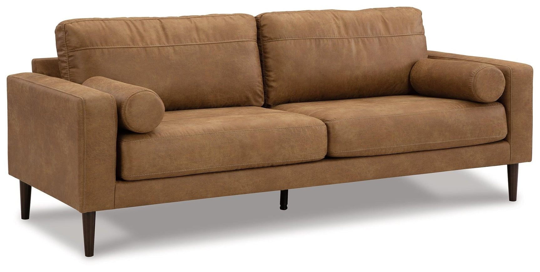 Telora Caramel Microfiber Sofa fabric detail close-up