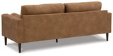 Telora Caramel Microfiber Sofa back side view