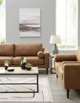 Front main view of Telora Caramel Sofa and Loveseat
