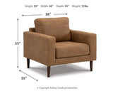 Telora Caramel Sofa, Loveseat, Chair and Ottoman 4-piece set front view