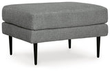 Side view of Hazela Charcoal Chevron Chenille Ottoman