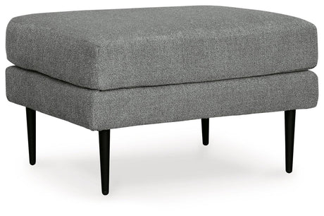Side view of Hazela Charcoal Chevron Chenille Ottoman