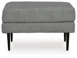 Top view of Hazela Charcoal Chevron Chenille Ottoman