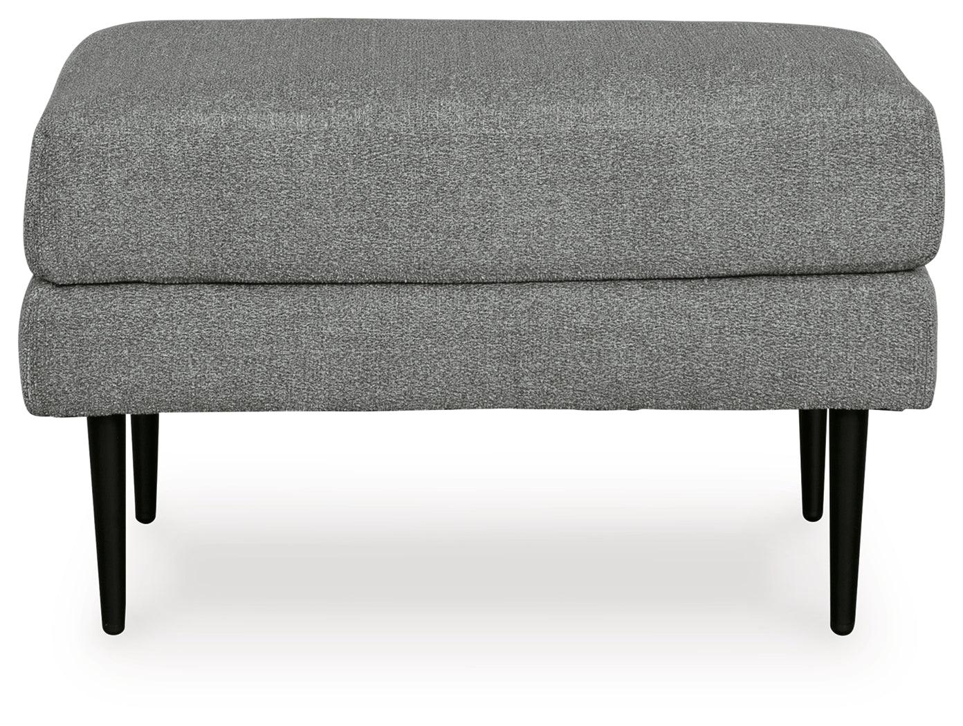 Top view of Hazela Charcoal Chevron Chenille Ottoman