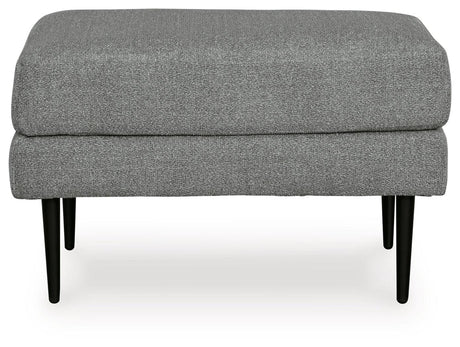 Top view of Hazela Charcoal Chevron Chenille Ottoman