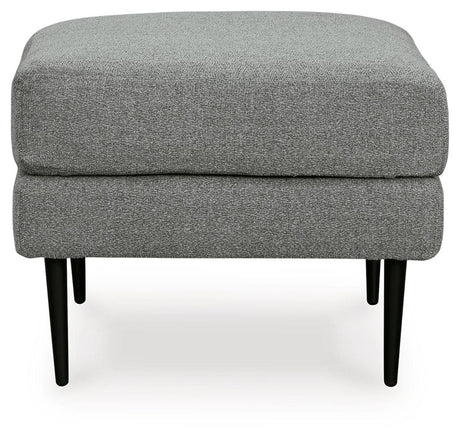 Close-up of chevron chenille upholstery on Hazela Ottoman