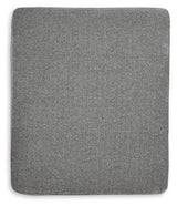 Black metal legs of Hazela Charcoal Chenille Ottoman