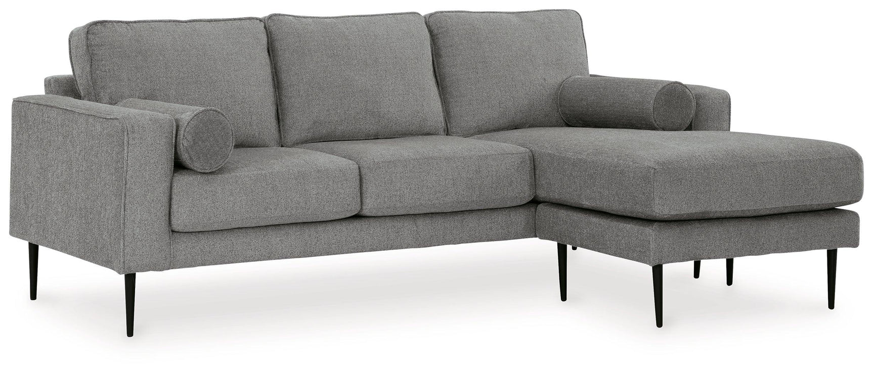 Hazela Charcoal Chenille Sofa Chaise side profile