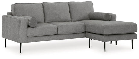 Hazela Charcoal Chenille Sofa Chaise side profile