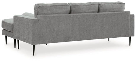 Hazela Charcoal Chenille Sofa Chaise close-up leg detail