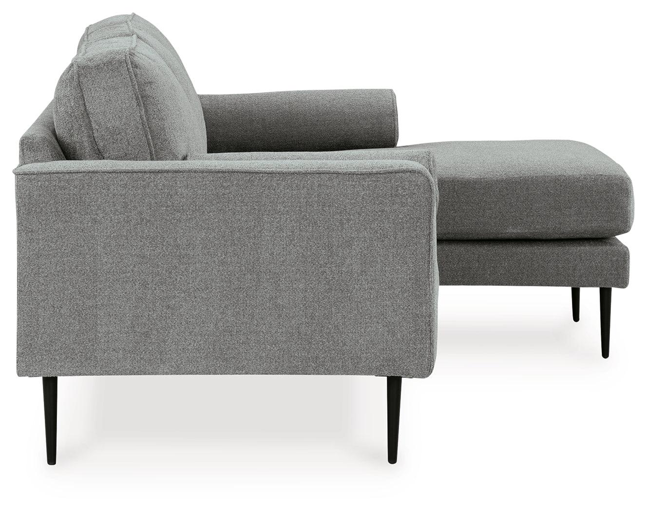 Hazela Charcoal Chenille Sofa Chaise rear view